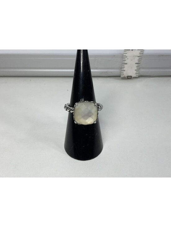 PANDORA Jewelry - Pandora Elegant Sincerity Twisted Mother Of Pearl Ring Sz 6 Retired